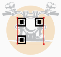 Resize and position the
QR Code - creative