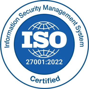 ISO/IEC 27001:2022 certified badge